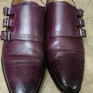 3DM Lifestyle burgundy patina monkstrap loafers 8UK 9US blake stitch full grain